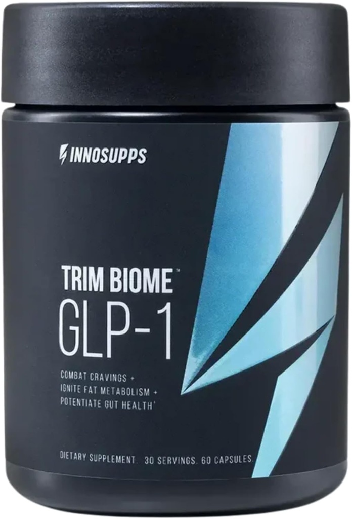 InnoSupps Trim BiomeTM GLP-1 | Gut Health + Metabolic Support* | Prebiotic + Probiotic + Postbiotic | Akkermansia + Berberine | 60 캡슐. 30 인