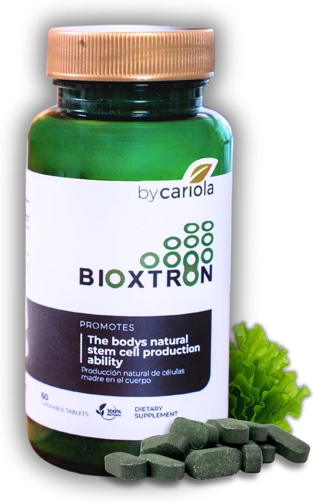 Bioxtron Natural Stem Cell Supplement Chewable Tablets - Spirulina, Chlorella, AFA - Supports Energy, Joint, Muscle, Immune Health - Stem Cell Regenerate - 60 tabliet (30 porcií)