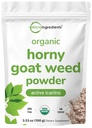 Maximum Strength Organic Pure Horny Goat Weed with Active Icariins for Men and Women, 100 Grams, Organic Epimedium Powder for Energy and Immune System Booster, Filler Free and Vegan Friendly