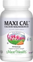 Maxi Health Calcium 1000 mg Suplemento con vitamina D3 (1000 IU) e magnesio (500 mg) - ósos, dentes e apoio conxunto para homes e mulleres - 90 cápsulas