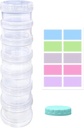 7 eguneko pilula-antolatzailea Case Stackable Weekly Supplements Bitamina-pilak Holder Dispenser Large Clear Garden with Extra Lid