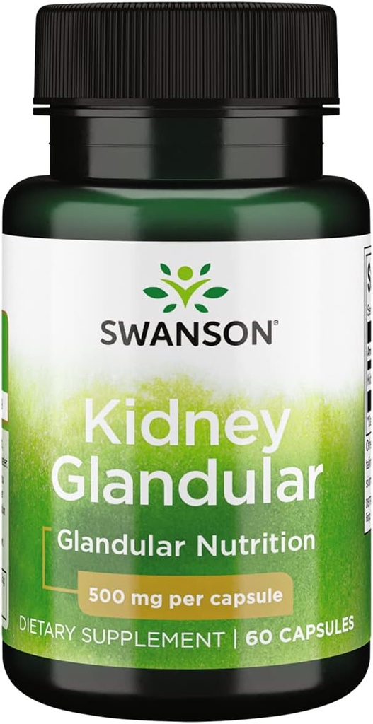 Swanson Raw Kidney Glandular 500 Milligrams 60 Capsules