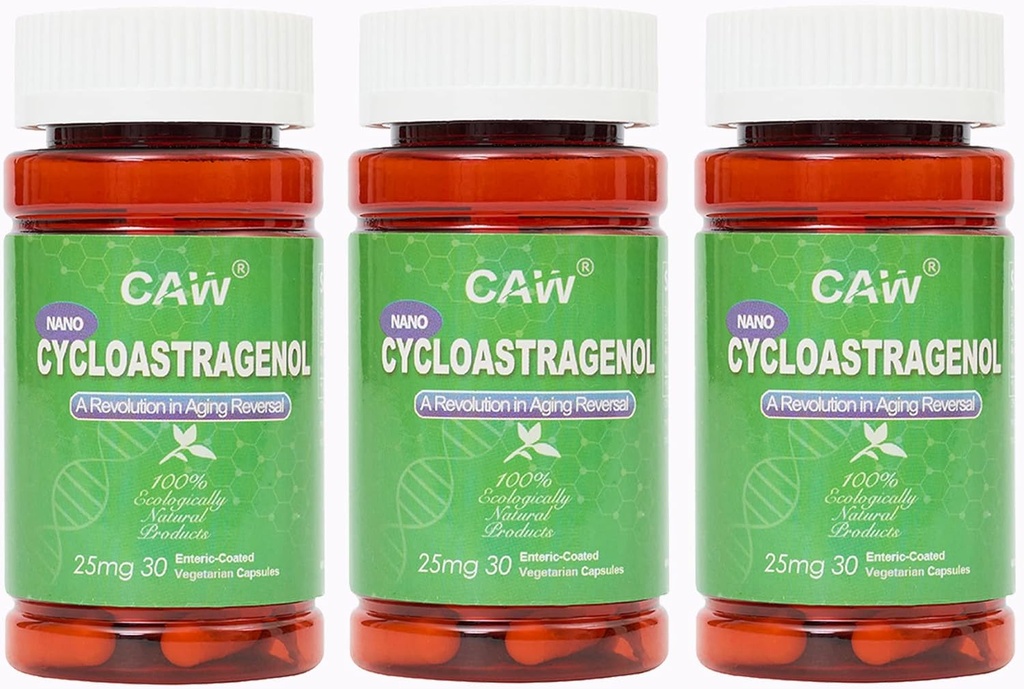 CAW Nano Cycloustragenol 98% 25mg 30 Caps 12.4; Pengaktifan DNA Pengelolaan Telegram (3 Botol)