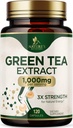 Green Tea Extract Capsules 1000 mg - Standardized 45% EGG & 98% Polyphenols - 3X Tea Green Pills for Natural Energy - Support Heart Health, Herbal Suplemen, Vegan, Non-GMO - 120 Capsules
