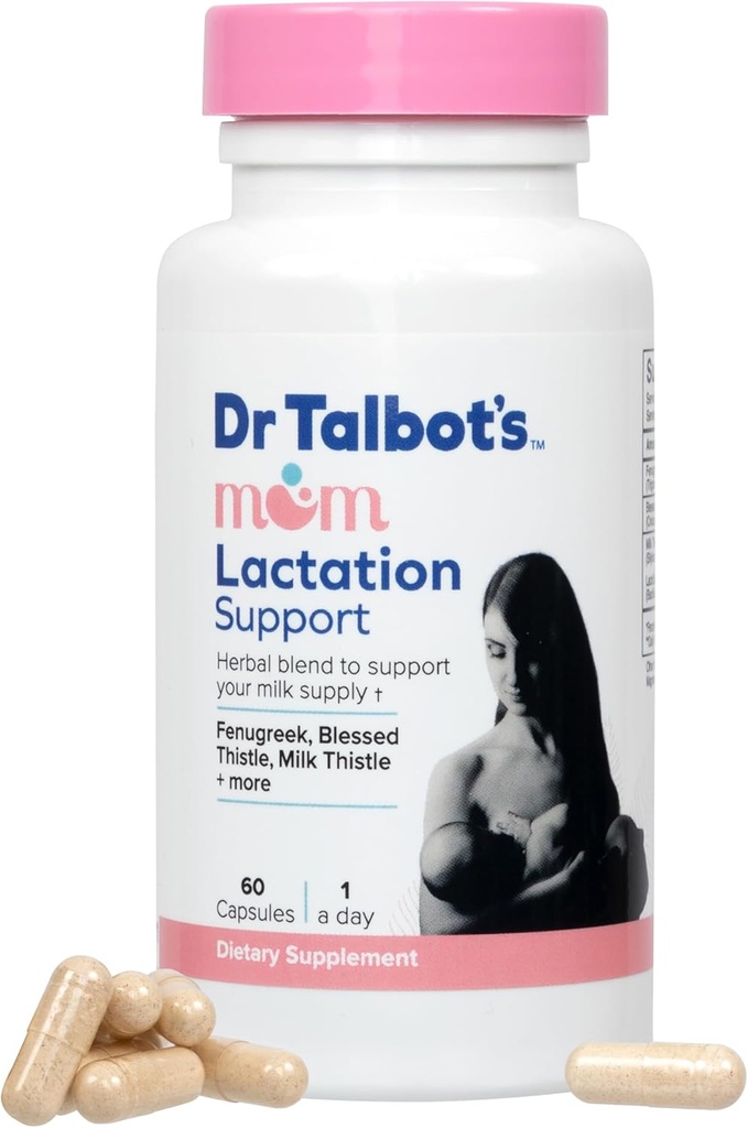 אמו של ד"ר Talbot Probiotic Lactation Support Supplement - Herbal Band of Fenugreek, mor Thistle, Milk Thistle ועוד - 60 קפסולות