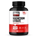 Force Factor Magnesium Citrate, Magnesium Supplement for Women and Men to Support Bone, Muscle, Nerve, Digestion, and Heart Health, Easy on the Stomach, Vegan, 6-Month Supply, 180 Capsules