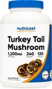 Nutricost Turkey Tail Mushroom Capsules 1200 mg, 120 Servings (240 Kapsul) - Gluten Free, Non-GMO, dan Vegetarian Friendly