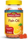 Nature Made Fish Oil Omega 3 Gummies, Omega 3 Visolie Supplementen, Gezonde Hart Ondersteuning, 150 Gummies, 75 Dagen Levering