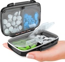 BEXEEN cutie pilula mica pentru Purse mini pilula caz - Medicina Pilula Organizator Travel - Portable Pilula Container Compact Pastila Detinator de umiditate Pocket Vitamina Organizator 4 Compartiment Kit medicament