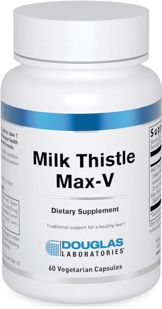 Douglas Laboratories Milk Thistle Max-V ... Standardoitu kasviperäistä uutetta maksan tukeen 60 kapselia