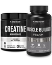 Jacked Factory Creatine Monohydrate Powder 150g - Creatine Supplement for Muscle Growth, Increased Strength & Essentials Muscle Builder - Daily Muscle Builder with PeakATP (30 Capsules)