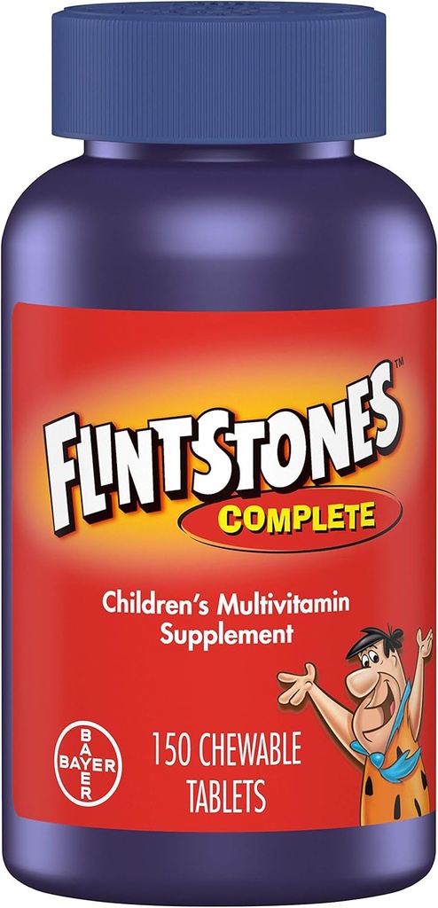 Flintstones Chewable Kids, Complete Multivitamin for Kids và Toddlers with Iron, Calcium, C, vitamin D &, 150ct