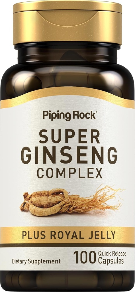 Piping Rock Ginseng Capsules 100 Bá tước Jelly phi-GMO Hoàng gia, Gluten free phụ