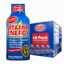 Vitamin Energy B12 11,000% Extra Strength Energy Shot Açaí Pomegranate 48 Pack, 260mg Natural Caffeine, B12 &amp; B6, Nootropic Focus, Vitality, Zero Sugar, Gluten-Free, Vegan, Kosher, 1.93 fl oz