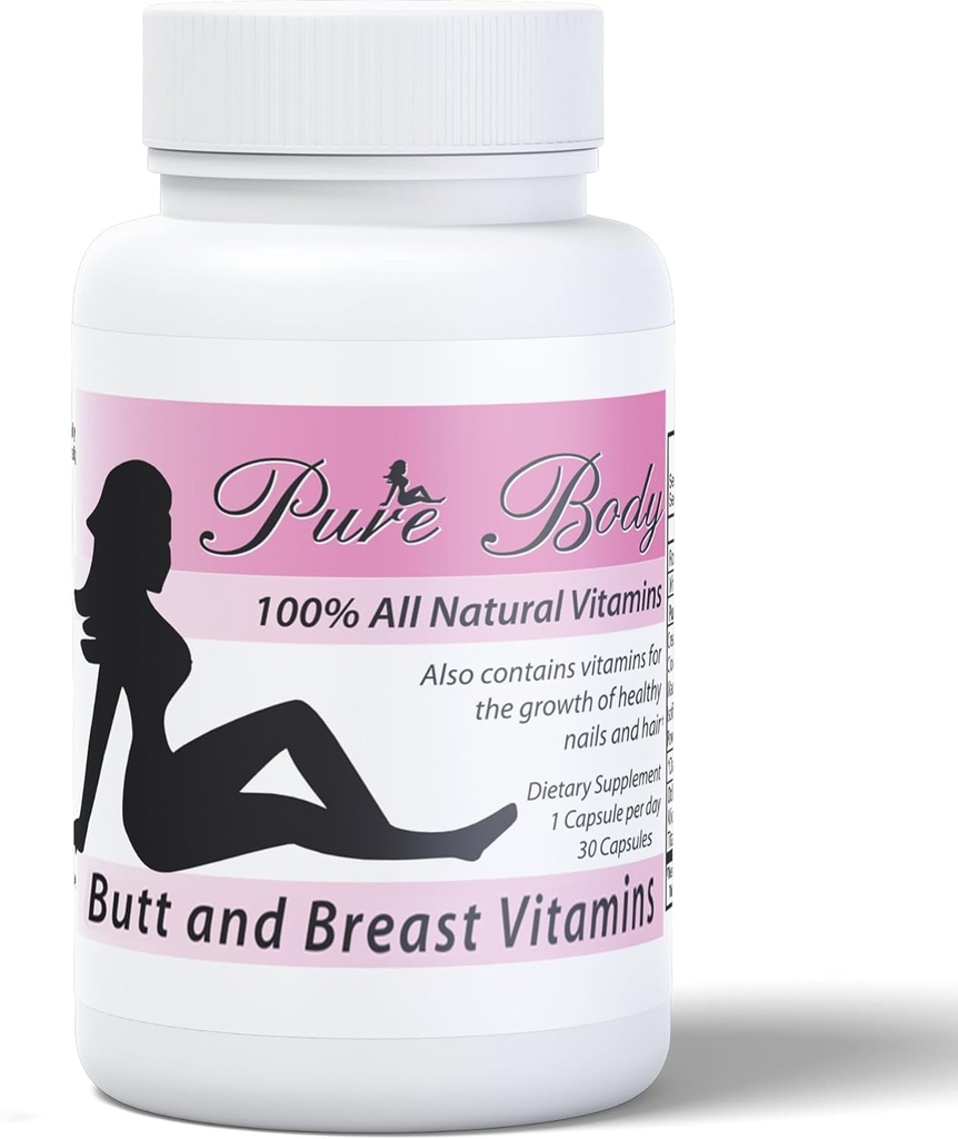 #1 Butt Enhancer and Breast Enhancer Vitamins – Butt Growth & Breast Enhancement Pills for Slim Waist, Bigger Butt & Bigger Breast – PureBody Vitamins All-in-1 BBL Pills for Fast Booty &amp; Breast Growth