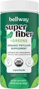 Bellway Super Fiber + Greens Powder, Sugar-Free Psyllium Husk Suplemento Polvo con Super Verdes (30 Servimientos)