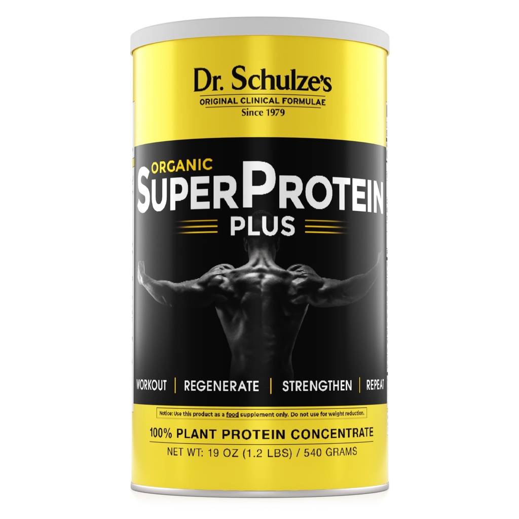 Dr. Schulze's SuperProtein Plus - Plant-Based Protein Powder - Active Lifestyle Supplement - Supports Muscle Health - Drink Mix - Gluten-Free & Vegan - 19 oz (20 Servings)