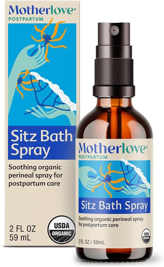 Motherlove Sinz Bath Spray (2 oz) Sinz Bath for Postpartum Care - Herbal Perineal Squy w / Witch Hazel - USDA Organik, Vegan, & Cruelty Free