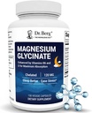 Dr. Berg Максимальна міцність 4-in-1 Chelated Magnesium Glycinate з чистою, потенцією & Чистими інгредієнтами 4X Lab-Tested & Verified США Сформульовані Magnesium Supplement Capsules 150 капсули