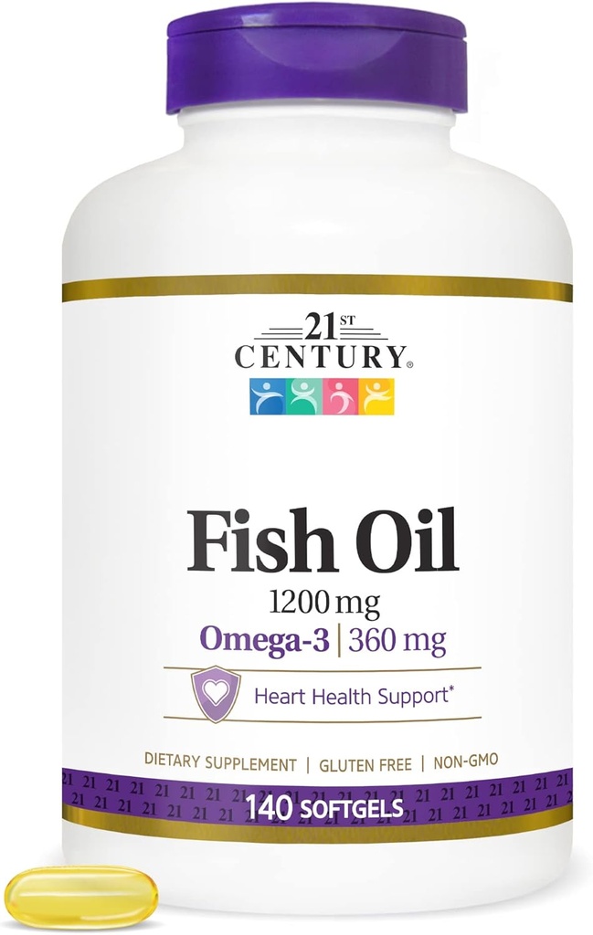 21st Fish Oil 1200 mg Softgels, 140 Count