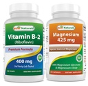 Best Naturals Vitamin B2 (Riboflavin) 400mg & Magnesium Glycinate 425 mg