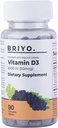 Briyo Vitamin d3 Kautablett - 2000 IU (50 mcg Per Serving) - Delicious Natural Grape Flavor, 90 Count