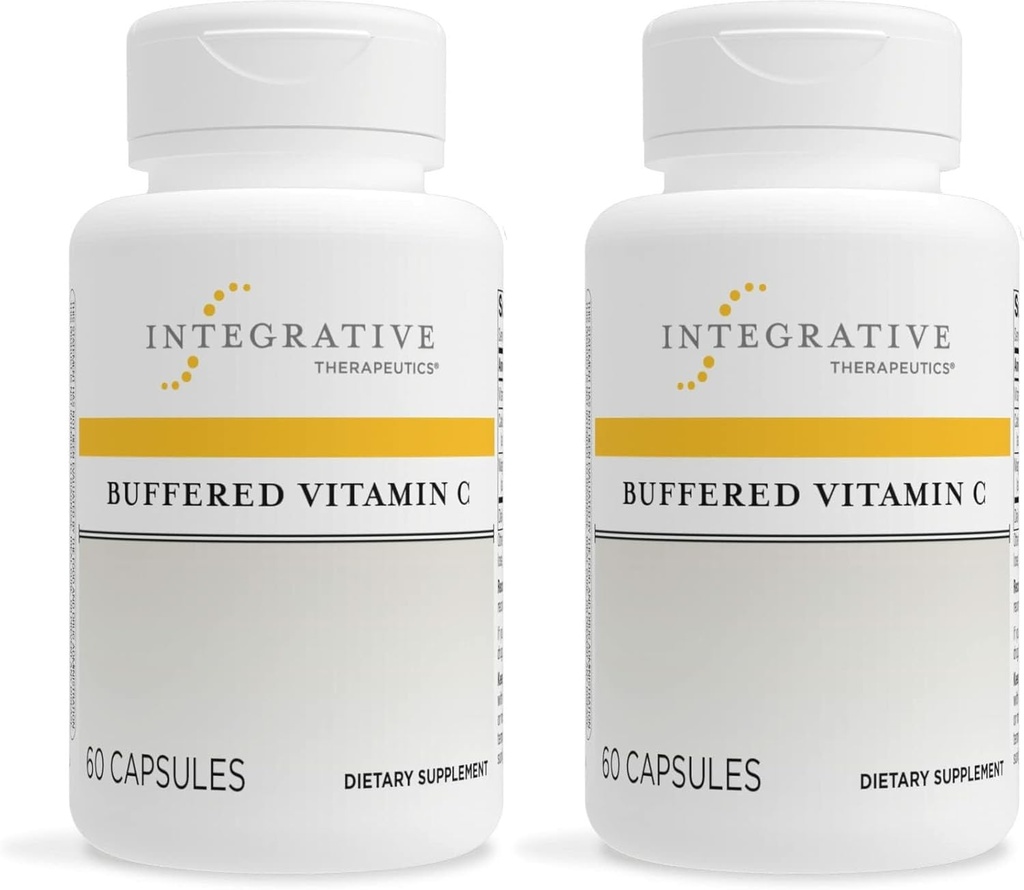 Integrační terapeutika Buffered Vitamin C - Antioxidant Supplement for Health Skin & Connective Tisses * - Vegan & gluten- Free - 60 Kapsle (2 Pack)