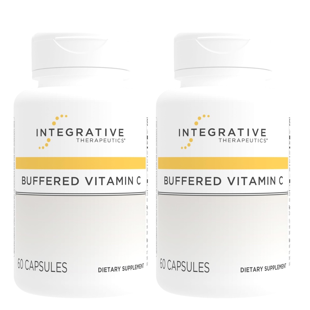 Integrative Therapeutics Buffered Vitamin C 1,000 mg - Easy, Daily Immune Support with Magnesium & Calcium* - Antioxidant Support for Healthy Skin & Connective Tissues* - 60 Vegan Capsules, 2