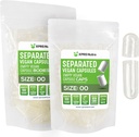 XPRS Nutra Vegan Size 00 szétválasztott kapszula - 100 db tiszta Prémium üres kapszula zsákokban elkülönítve - 00 db üres tabletta DIY kiegészítés töltéshez