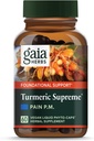 Gaia Herbs Turmeric Supreme Discomfort P.M. - 더 편안한 수면을 지원하는 데 도움이 - Tumeric Curcumin, Kava, Valerian, Feverfew - 60 액체 Phyto-Capsules (30 일 공급)