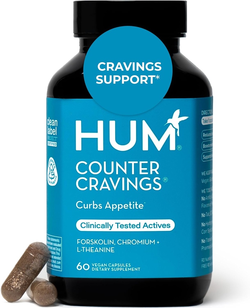 HUM Counter chutě Chromium doplňky s L Theanine, Seaweed Extract & Forskolin na pomoc podporu appetite, chutě, a rutiny, gluten zdarma, kofein zdarma Formule, 60 Vegan Kapsle