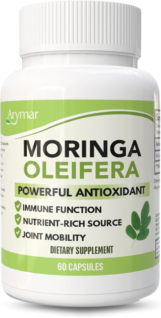Arymar Moringa Oleifera 630mg - 60 Cápsulas - Suplemento Antioxidante-Rich para Bem-Estar Geral