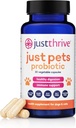 Probiotique juste Thrive juste animaux de compagnie - Probiotiques digestifs quotidiens pour chiens et chats - 4 Million UFC animal de compagnie probiotique, 30 Capsules