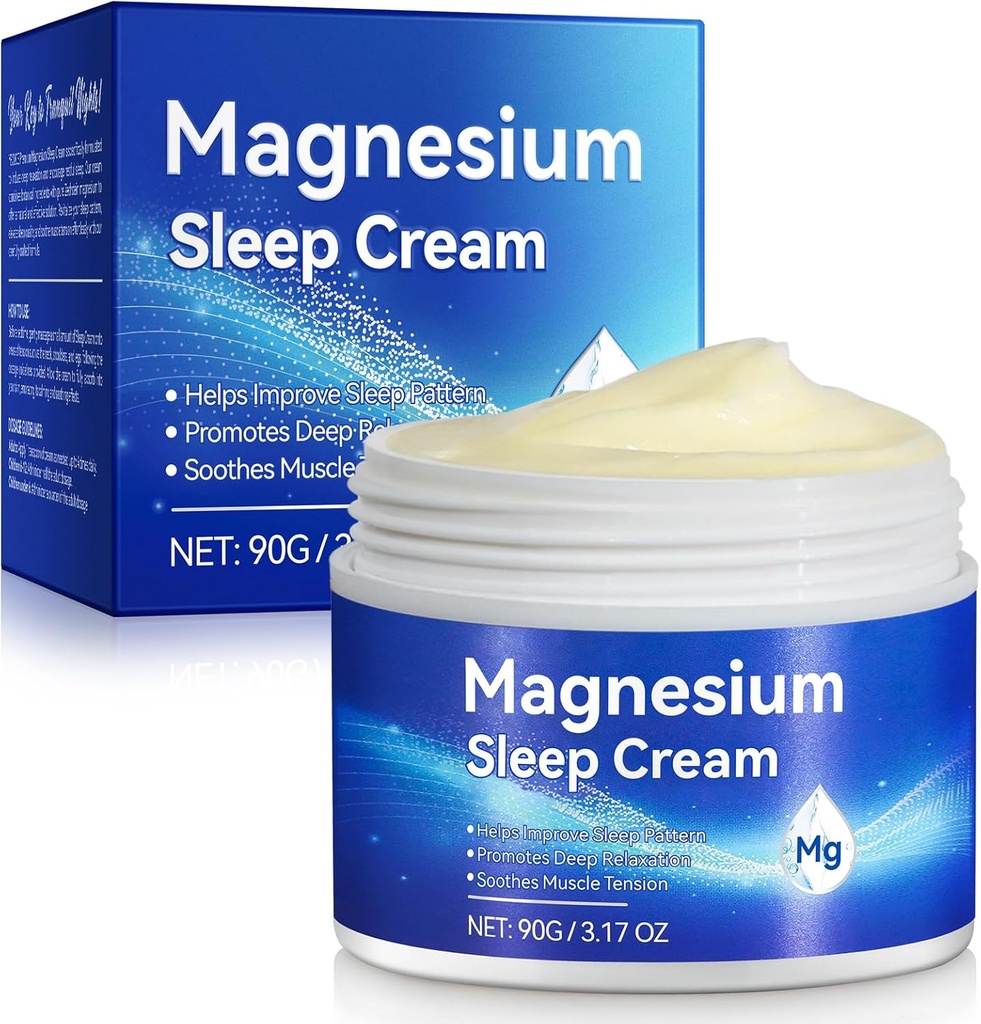 Crema di olio di magnesio per il sonno,Magnesium Body Butter - Supporto per il sonno, Gambe Crampe, Supporto misto, & Muscolo Soreness-Fast Absorption-Nighttime Magnesium Cream 3 fl oz