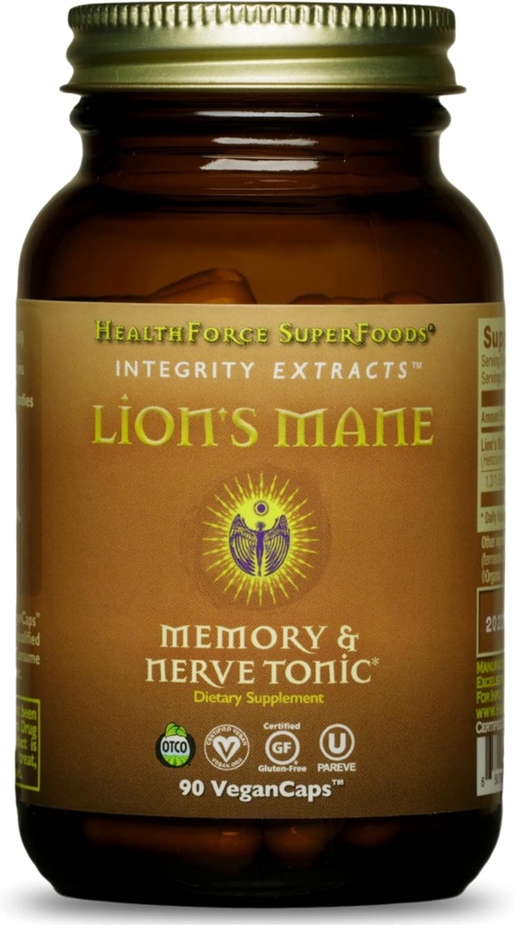 Zdravotní síla SuperFoods Integrity Extrakts Lion 's Mane - Kapsle - 90 Vegan Kapsle