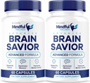 (2 Pack) Mindful Wellness Advanced Brain Savior Kapsler, Official Mindful Wellness Supplement Pills, Mindful Wellness Support Kapsler Premium Formel - Alle naturlige piller, 120 Kapsler til 2 Måneder