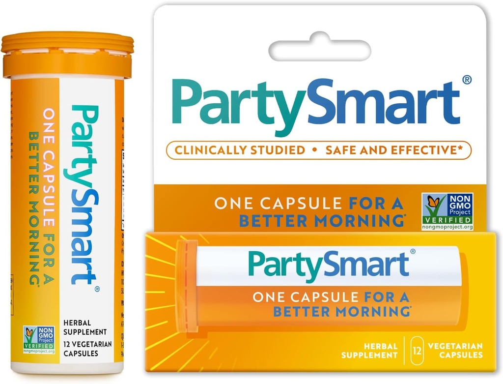 Himalaya PartySmart, 12 Capsule Tube - Alkohol Breakdown Liver Dukungan untuk Better Morning After Drink