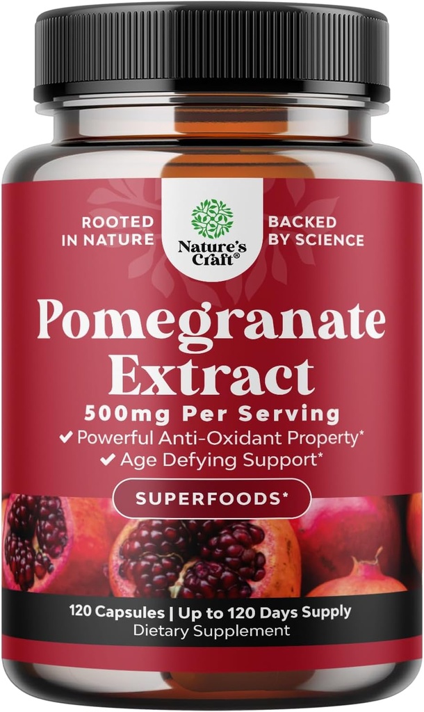 Advanced Antioxidant Superfood Pomegranate Supplement - Natural Pomegranate Extract Polyfenoly Supplement for Heart Health and Joint Support - Reds Superfood Powder Kapsule od Muži a ženy 120ct