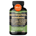 Gade Nutrition Resveratrol Berberine Quercetin Grape Seed Extract Green Tea Extract N-Acetyl Cysteine - 14 in 1 Complex Supplement for Women & Men with Potent Antioxidants - Made in USA