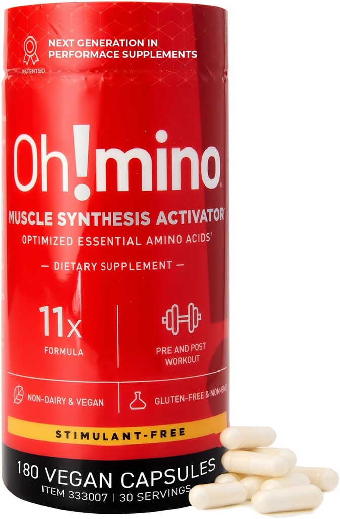Mino Essential Amino Acides Supplement. Kapsule bez stimulácie. Všetkých 9 EAA, BCAA a perfektné Amino pre cvičenie, Amino Energy, a budovať svalovú hmotu, a obnoviť rýchlejšie.