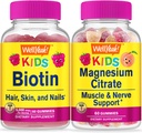Vâng, vâng Biotin Kids + Magnesium Citrate Kids, Gummies Bundle - Tasting tuyệt vời, bổ trợ vitamin, Gluten Free, GMO miễn phí, kẹo dẻo