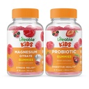 Lifeable Magnesium Kids + Probiotic 2 Billion CFU Kids, Gummies Bundle - Great Tasting, Vitamin Supplement, Gluten Free, GMO Free, Chewable Gummy