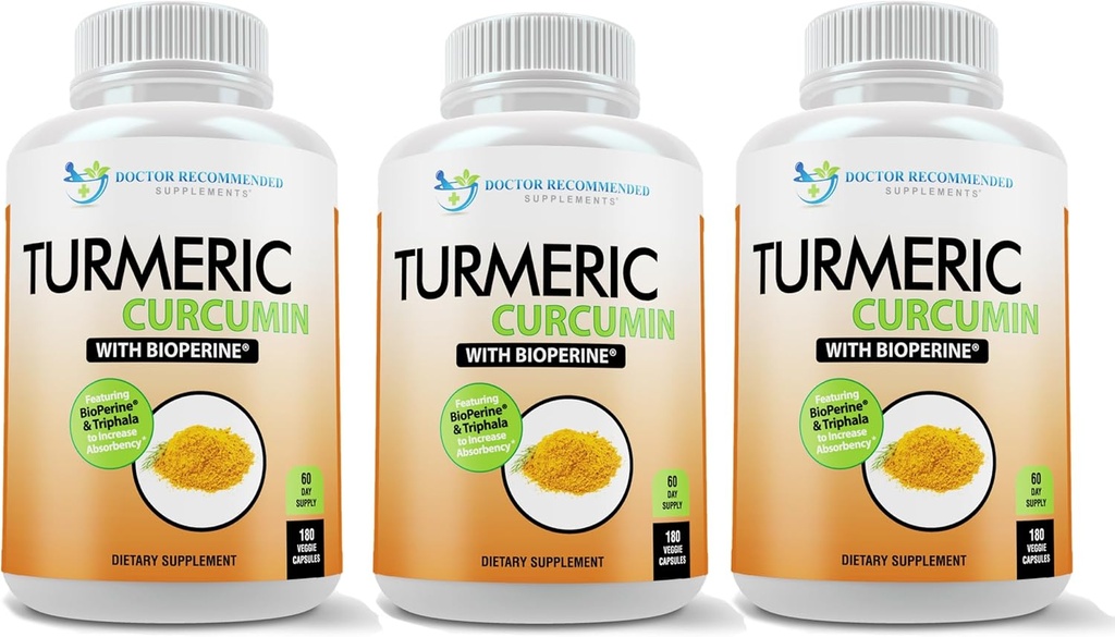 Turmeric Curpelin Supplement - 2250mg/d - Vegie Caps - 95% Curclulinoids with Black Perpercut (Biopine) - 750mg Capsoles - 100% ออร์แกน - Turmeric ที่ทรงพลังที่สุด (Pack of 3).