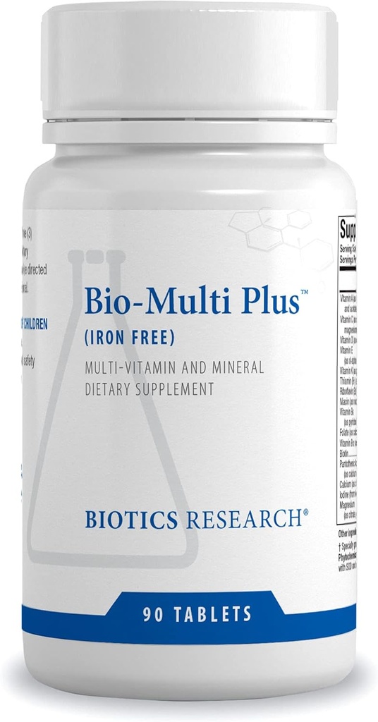 Biotika Research Bio Multi Plus Besi Free Multivitamin, Cheleated Mineral, Iron Free, Emulsified Fat Soluble Vitamin, antioksidan Tinggi, SOD, Catalase 90 Tablet