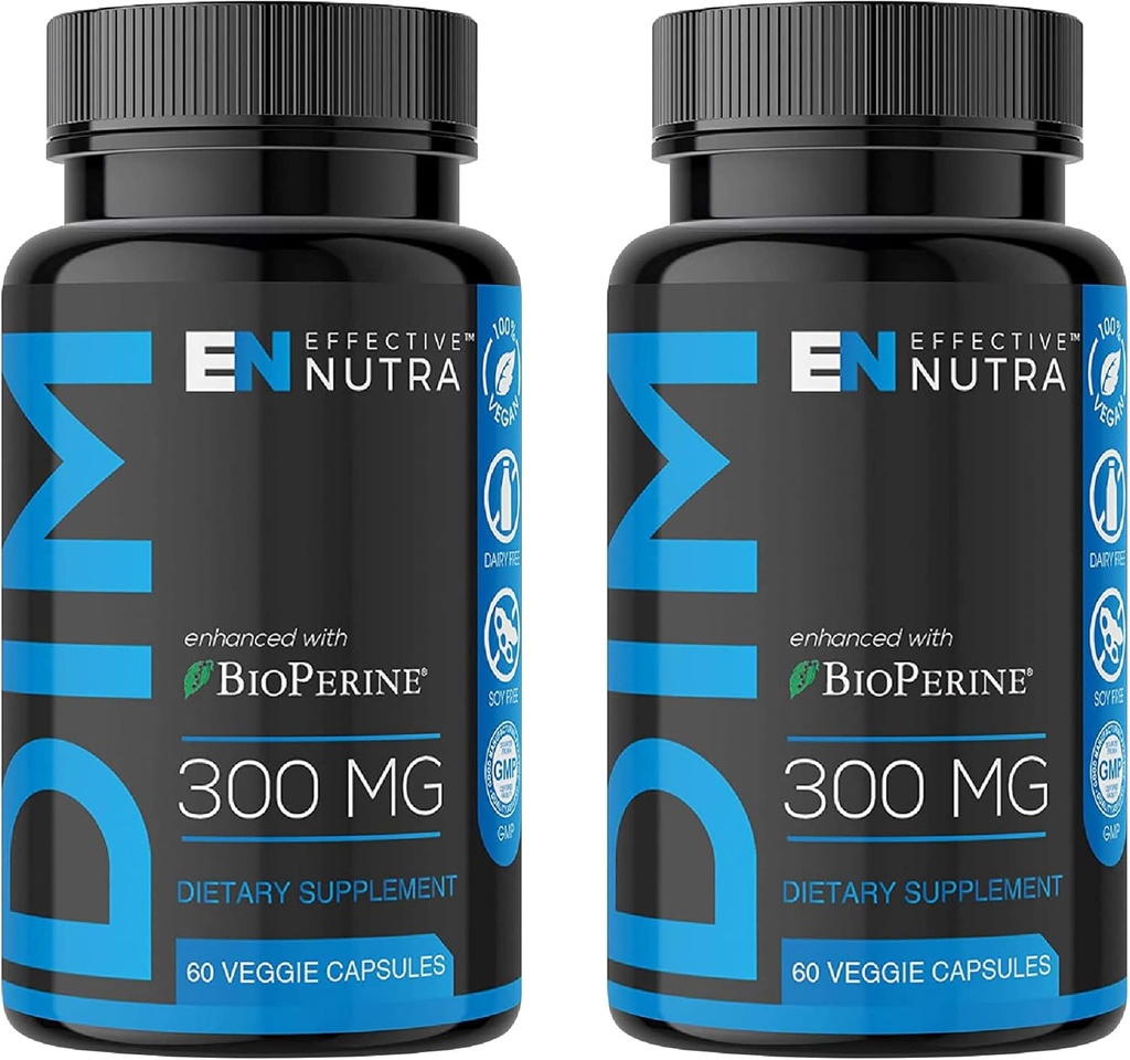EFFECTIVE NUTRA Dim ekspert 300mg BioPerine ilə - Kişi və Qadınlar üçün Extra Strength Estrogen Blocker - Hormon və Metabolizm Support - 4 ay təchizatçı