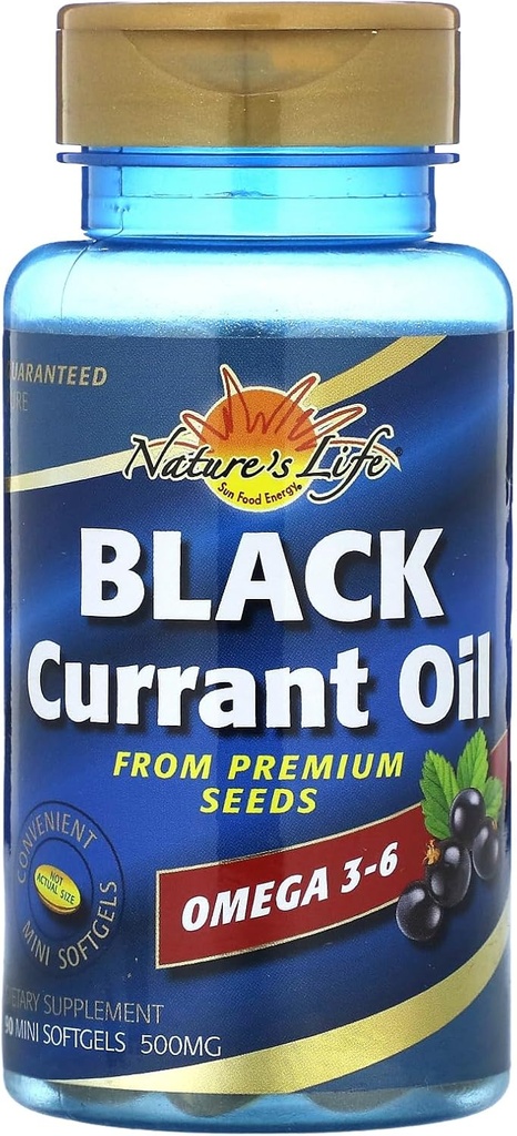 Saúde do Suplemento Dietario do Sol, Currante Negro, 500 mg, 90 xeles brandos