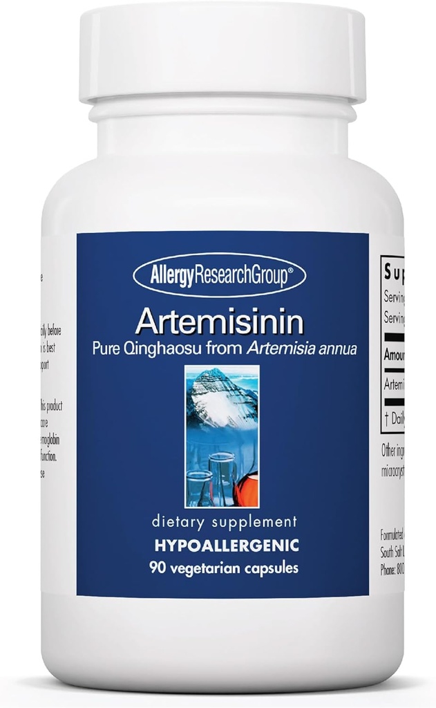 Allergy Research Group Artemisin Supplement - Pure Sweet Wormwood Extract Artemisin Kapsule pre dospelých, Natural Immune Support with 200 mg, Digestive Health Support - 90 Vegetariánske Kapsule
