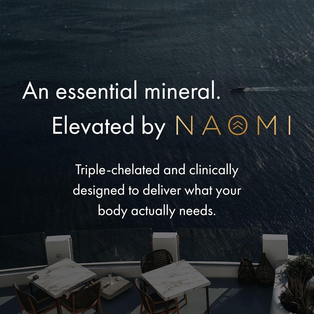 Glicinat de magneziu NAOMI - Bioactive Reacted Premium Absorbţie mare - Suportă Musculare, Nervi, & Heart Health - Chelamax Magneziu Bisglicinat - 90 capsule, 45 zile de aprovizionare