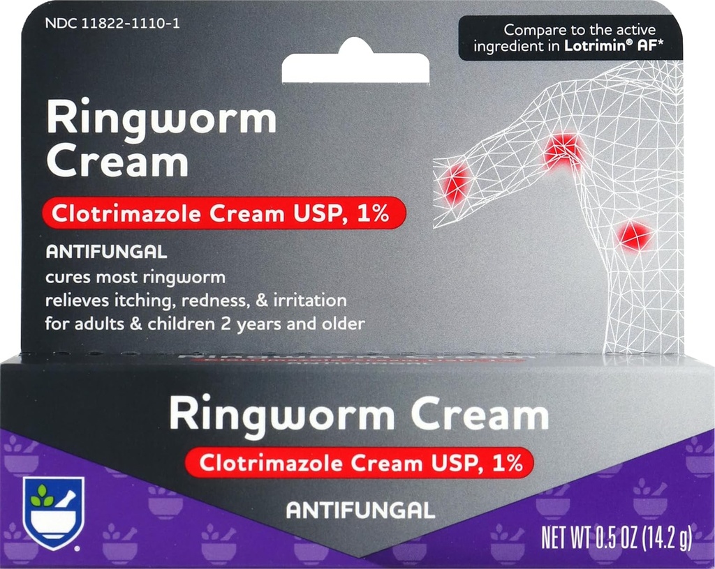 Rite Aid Antifungal Ringworm Clotrimazole Cream, 0.5 oz (15 g) | Antifungal Cream | Tratamento Jock Itch | Anti Fungal Skin Cream Treats Foot Cream do atleta | Crema antifúnxico para a pel