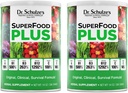 Dr. Schulze's SuperFood Plus | Concentrato di erbe vitaminico e minerale | Nutrizione giornaliera | Senza glutine e Non OGM | Vegan | Polvere di 14 oncia | 2-Pack